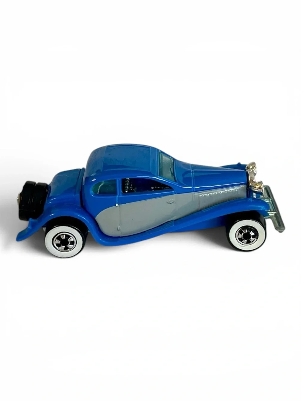 Vintage Hot Wheels '37 BUGATTI Blue/Gray Basic White Walls Spare Tires 1991